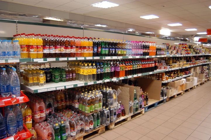 Дискаунтерный двусторонний стеллаж торговый