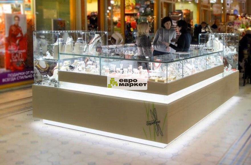 Ювелирный торговый остров с подсветкой
